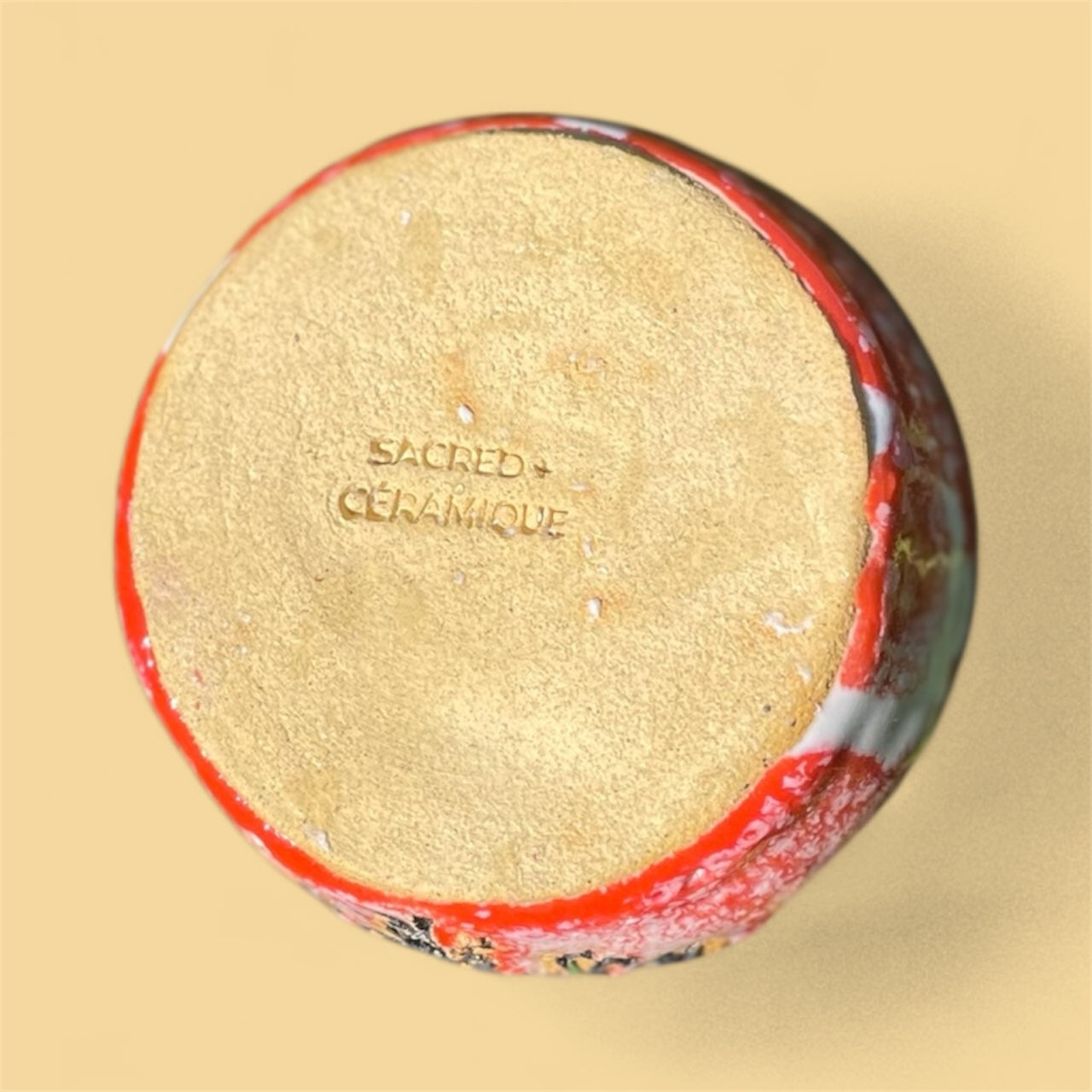 Bright Orange Ancestral Cup Vase