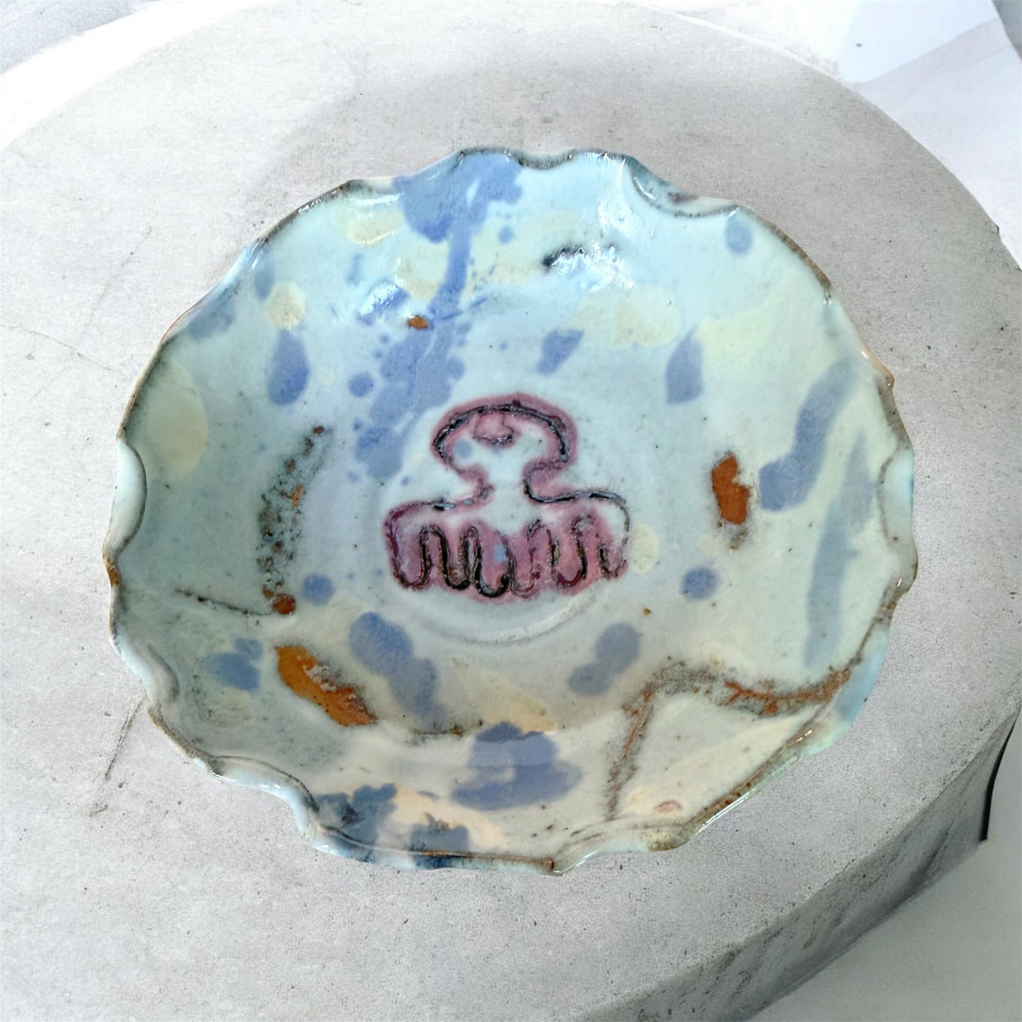 Colored Beauty Ridged Bowl