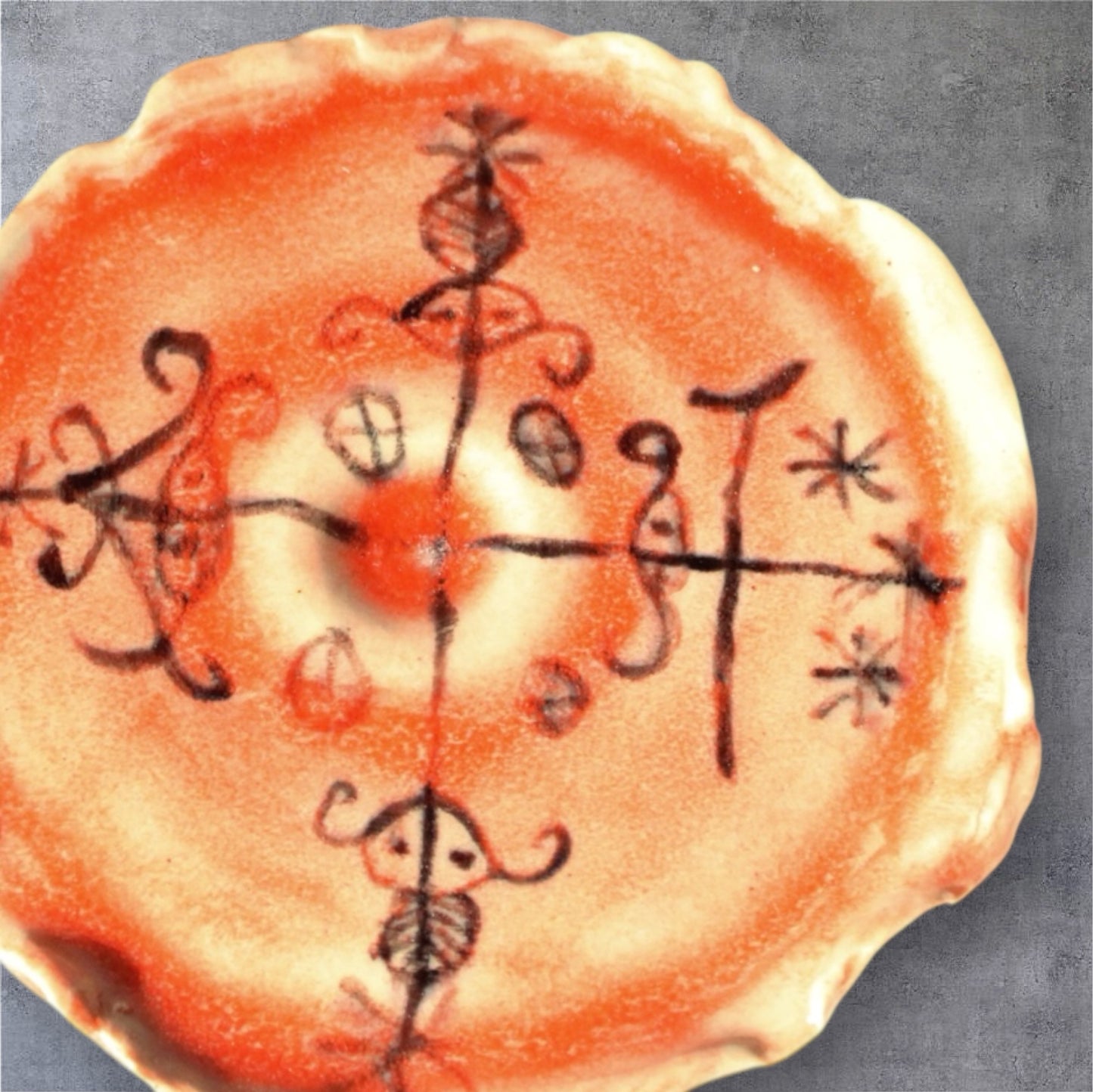Bright Orange Small Offering Plate