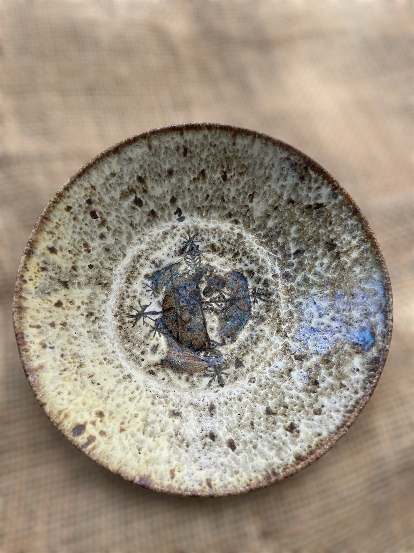 Beige Speckled Offering Dish