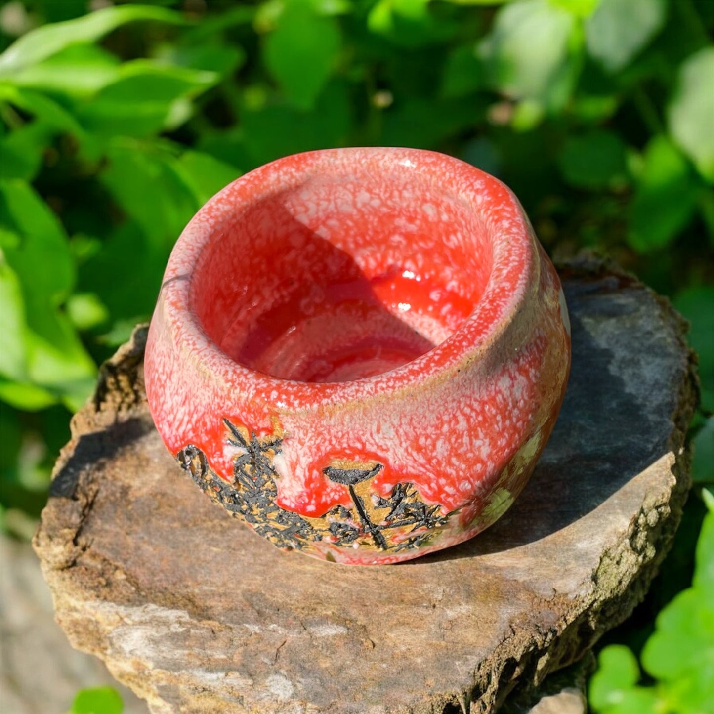 Bright Orange Ancestral Cup Vase