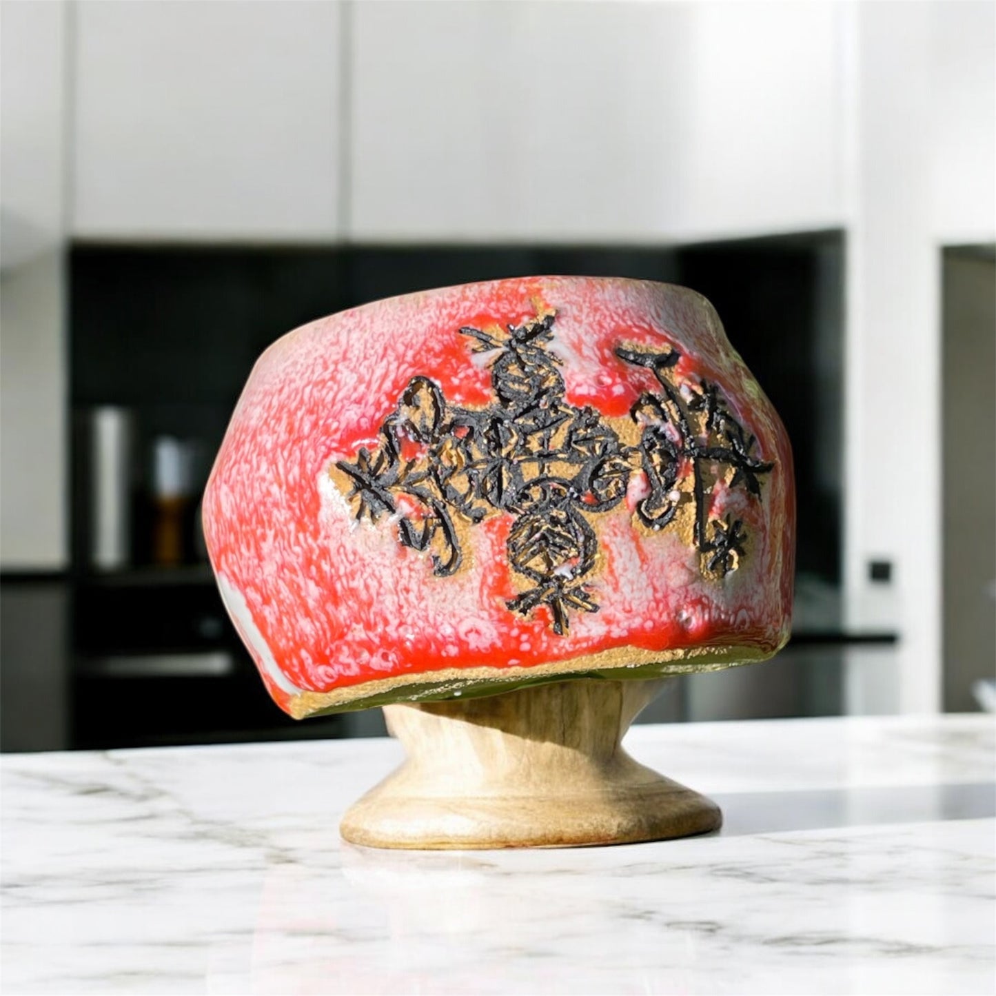 Bright Orange Ancestral Cup Vase